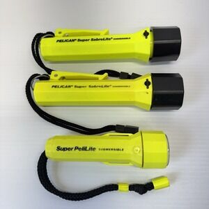 Pelican Super SabreLite Pelilite Streamlight Submersible Flashlight Lot Of 3